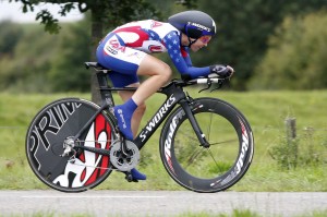 Addy Albershart races at the 2010 World Champs in junior ITT.